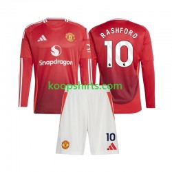 Manchester United Thuis Tenue Kinder Voetbalshirts Marcus Rashford 10 2024-2025 Lange Mouwen