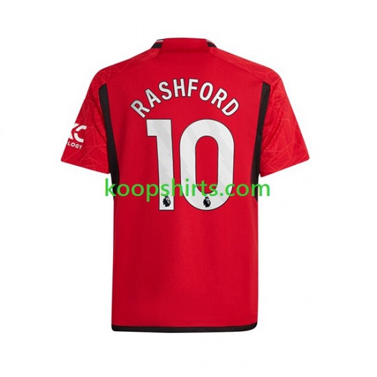 Manchester United Thuis Tenue Heren Voetbalshirts Marcus Rashford 10 2023-2024 Korte Mouwen Manchester United Thuis Tenue Heren Voetbalshirts Marcus Rashford 10 2023-2024 Korte Mouwen