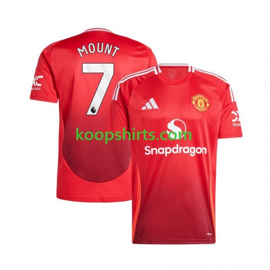 Manchester United Thuis Rood Tenue Heren Voetbalshirts Mason Mount 7 2024-2025 Korte Mouwen Manchester United Thuis Rood Tenue Heren Voetbalshirts Mason Mount 7 2024-2025 Korte Mouwen