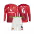 Manchester United Thuis Tenue Kinder Voetbalshirts Matthijs de Ligt 4 2024-2025 Lange Mouwen