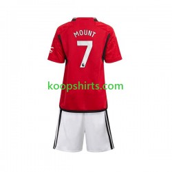 Manchester United Thuis Tenue Kinder Voetbalshirts Mount 7 2023-2024 Korte Mouwen