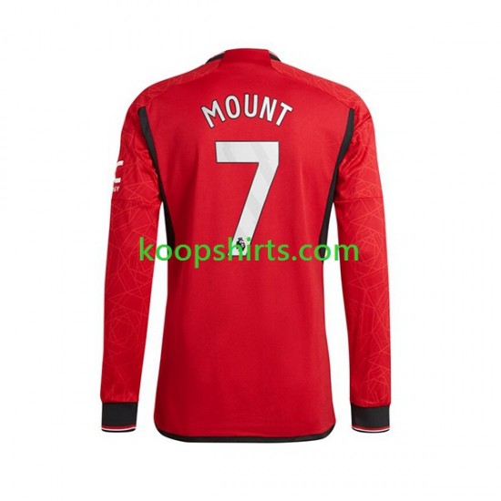 Manchester United Thuis Tenue Heren Voetbalshirts Mount 7 2023-2024 Lange Mouwen Manchester United Thuis Tenue Heren Voetbalshirts Mount 7 2023-2024 Lange Mouwen