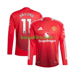 Manchester United Thuis Tenue Heren Voetbalshirts Rasmus Hojlund 11 2024-2025 Lange Mouwen