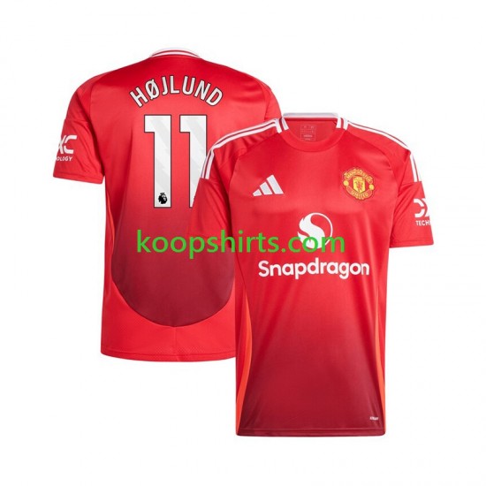 Manchester United Thuis Rood Tenue Heren Voetbalshirts Rasmus Hojlund 11 2024-2025 Korte Mouwen Manchester United Thuis Rood Tenue Heren Voetbalshirts Rasmus Hojlund 11 2024-2025 Korte Mouwen