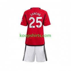 Manchester United Thuis Tenue Kinder Voetbalshirts Sancho 25 2023-2024 Korte Mouwen