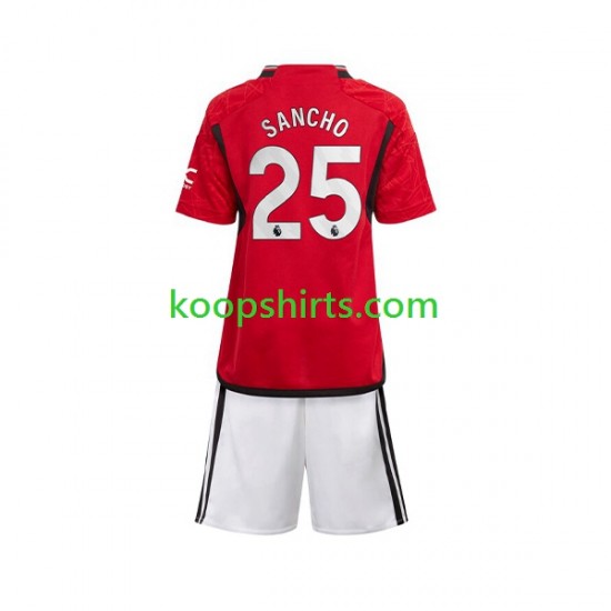 Manchester United Thuis Tenue Kinder Voetbalshirts Sancho 25 2023-2024 Korte Mouwen Manchester United Thuis Tenue Kinder Voetbalshirts Sancho 25 2023-2024 Korte Mouwen