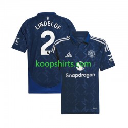 Manchester United Uit Tenue Heren Voetbalshirts Victor Lindelof 2 2024-2025 Korte Mouwen
