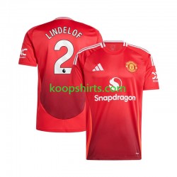 Manchester United Thuis Rood Tenue Heren Voetbalshirts Victor Lindelof 2 2024-2025 Korte Mouwen