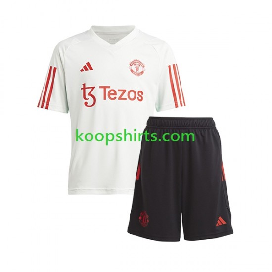Manchester United Wit Voetbal training shirt en shorts 2023-2024 Manchester United Wit Voetbal training shirt en shorts 2023-2024