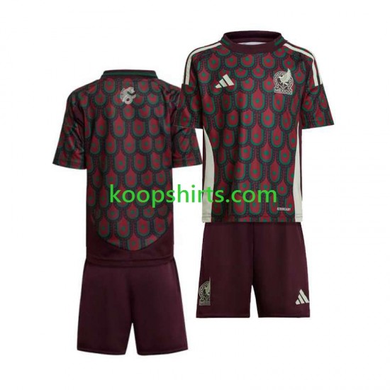 Mexico Thuis Tenue Kinder Voetbalshirts Copa America 2024 Korte Mouwen Mexico Thuis Tenue Kinder Voetbalshirts Copa America 2024 Korte Mouwen