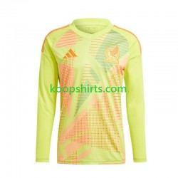 EK 2024 Mexico Doelman Uit Geel Tenue Heren Voetbalshirts Lange Mouwen