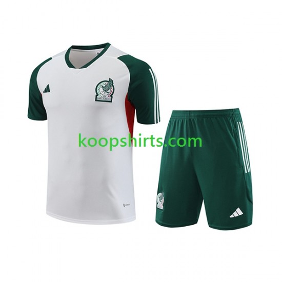 Mexico Wit Voetbal training shirt en shorts 2023-2024 Mexico Wit Voetbal training shirt en shorts 2023-2024