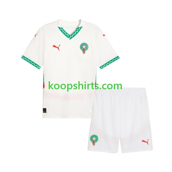 Marokko Uit Tenue Kinder Voetbalshirts 2024 Korte Mouwen Marokko Uit Tenue Kinder Voetbalshirts 2024 Korte Mouwen