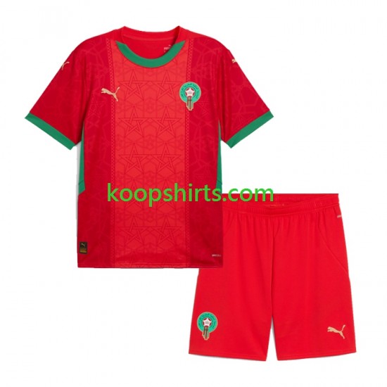 Marokko Thuis Tenue Kinder Voetbalshirts 2024 Korte Mouwen Marokko Thuis Tenue Kinder Voetbalshirts 2024 Korte Mouwen