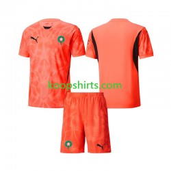 Marokko Doelman Thuis Tenue Kinder Voetbalshirts 2024 Korte Mouwen