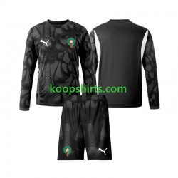 Marokko Doelman Derde Tenue Kinder Voetbalshirts 2024 Lange Mouwen
