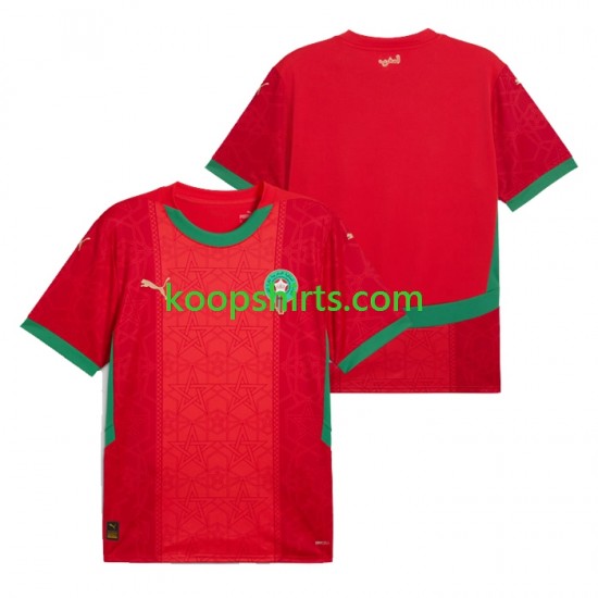 Marokko Thuis Tenue Heren Voetbalshirts 2024 Korte Mouwen Marokko Thuis Tenue Heren Voetbalshirts 2024 Korte Mouwen