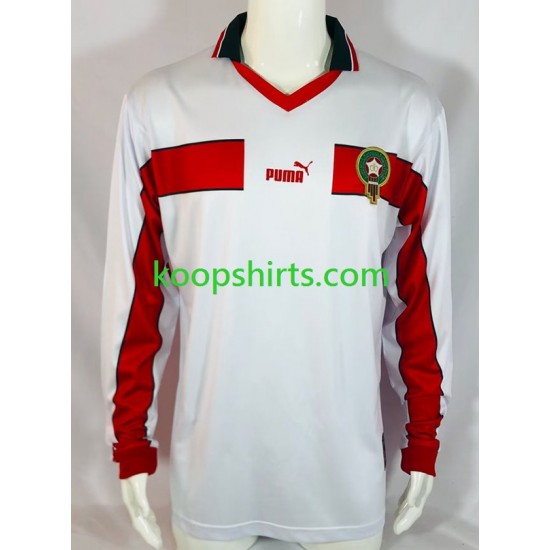 Marokko Retro Uit Tenue Heren Voetbalshirts 1998 Lange Mouwen Marokko Retro Uit Tenue Heren Voetbalshirts 1998 Lange Mouwen