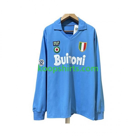 Napoli Retro Thuis Tenue Heren Voetbalshirts 1987 1988 Lange Mouwen Napoli Retro Thuis Tenue Heren Voetbalshirts 1987 1988 Lange Mouwen