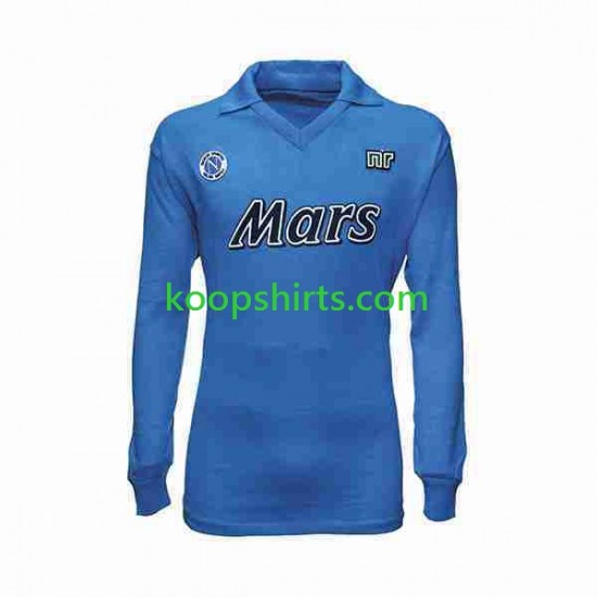 Napoli Retro Thuis Tenue Heren Voetbalshirts 1989 1990 Lange Mouwen Napoli Retro Thuis Tenue Heren Voetbalshirts 1989 1990 Lange Mouwen