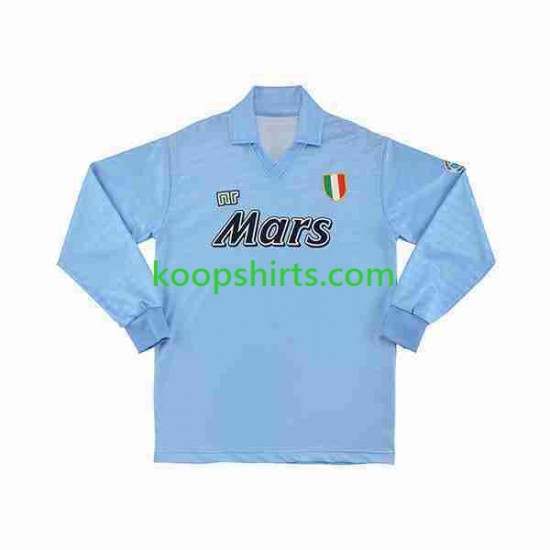 Napoli Retro Thuis Tenue Heren Voetbalshirts 1990 1991 Lange Mouwen Napoli Retro Thuis Tenue Heren Voetbalshirts 1990 1991 Lange Mouwen