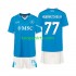 Napoli Thuis Tenue Kinder Voetbalshirts Khvicha Kvaratskhelia 77 2024-2025 Korte Mouwen
