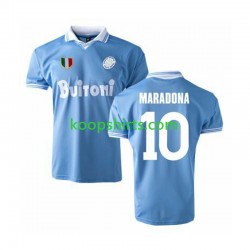 Napoli Retro Thuis Tenue Heren Voetbalshirts MARADONA 10 1986 Korte Mouwen