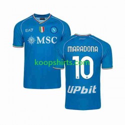 Napoli Thuis Tenue Heren Voetbalshirts Maradona 10 2023-2024 Korte Mouwen