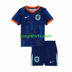 EK 2024 Nederland Uit Tenue Kinder Voetbalshirts Korte Mouwen
