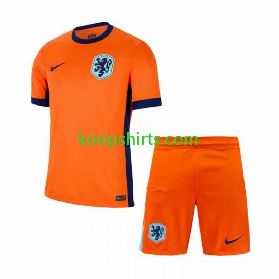 EK 2024 Nederland Thuis Tenue Kinder Voetbalshirts Korte Mouwen EK 2024 Nederland Thuis Tenue Kinder Voetbalshirts Korte Mouwen