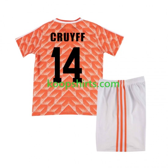 Nederland Retro Thuis Tenue Kinder Voetbalshirts Cruyff 14 1988 Korte Mouwen Nederland Retro Thuis Tenue Kinder Voetbalshirts Cruyff 14 1988 Korte Mouwen