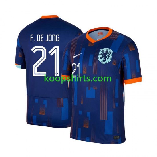 EK 2024 Nederland Uit Tenue Heren Voetbalshirts Frenkie de Jong 21 Korte Mouwen EK 2024 Nederland Uit Tenue Heren Voetbalshirts Frenkie de Jong 21 Korte Mouwen