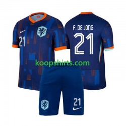 EK 2024 Nederland Uit Tenue Kinder Voetbalshirts Frenkie de Jong 21 Korte Mouwen