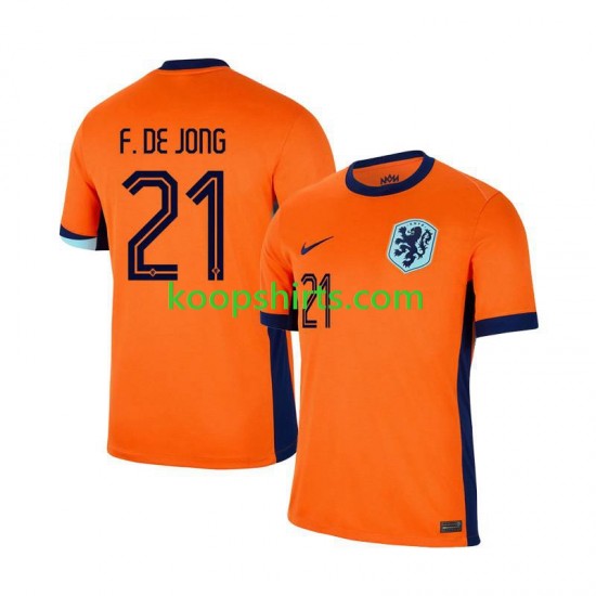 EK 2024 Nederland Thuis Tenue Heren Voetbalshirts Frenkie de Jong 21 Korte Mouwen EK 2024 Nederland Thuis Tenue Heren Voetbalshirts Frenkie de Jong 21 Korte Mouwen