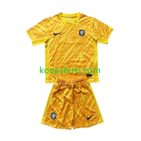 EK 2024 Nederland Doelman Uit Tenue Kinder Voetbalshirts Korte Mouwen EK 2024 Nederland Doelman Uit Tenue Kinder Voetbalshirts Korte Mouwen