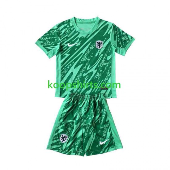 EK 2024 Nederland Doelman Thuis Groente Tenue Kinder Voetbalshirts Korte Mouwen EK 2024 Nederland Doelman Thuis Groente Tenue Kinder Voetbalshirts Korte Mouwen