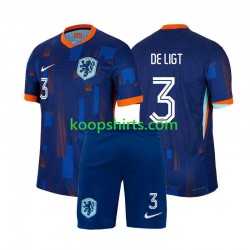 EK 2024 Nederland Uit Tenue Kinder Voetbalshirts Matthijs de Ligt 3 Korte Mouwen