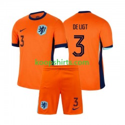 EK 2024 Nederland Thuis Tenue Kinder Voetbalshirts Matthijs de Ligt 3 Korte Mouwen
