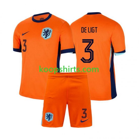 EK 2024 Nederland Thuis Tenue Kinder Voetbalshirts Matthijs de Ligt 3 Korte Mouwen EK 2024 Nederland Thuis Tenue Kinder Voetbalshirts Matthijs de Ligt 3 Korte Mouwen