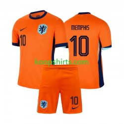 EK 2024 Nederland Thuis Tenue Kinder Voetbalshirts Memphis Depay 10 Korte Mouwen