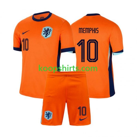 EK 2024 Nederland Thuis Tenue Kinder Voetbalshirts Memphis Depay 10 Korte Mouwen EK 2024 Nederland Thuis Tenue Kinder Voetbalshirts Memphis Depay 10 Korte Mouwen