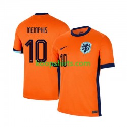 EK 2024 Nederland Thuis Tenue Heren Voetbalshirts Memphis Depay 10 Korte Mouwen