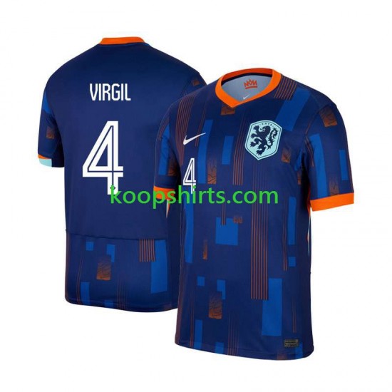 EK 2024 Nederland Uit Tenue Heren Voetbalshirts Virgil van Dijk 4 Korte Mouwen EK 2024 Nederland Uit Tenue Heren Voetbalshirts Virgil van Dijk 4 Korte Mouwen