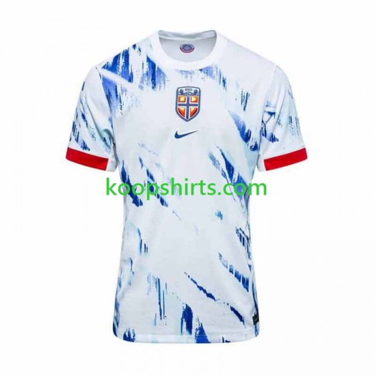 Noorwegen Uit Tenue Heren Voetbalshirts 2024 Korte Mouwen Noorwegen Uit Tenue Heren Voetbalshirts 2024 Korte Mouwen