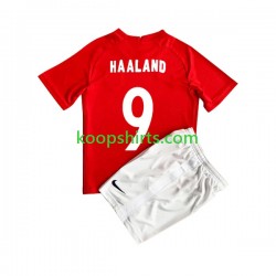 Noorwegen Thuis Tenue Kinder Voetbalshirts HAALAND 9 2022 Korte Mouwen