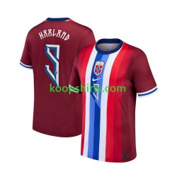 Noorwegen Thuis Rood Tenue Heren Voetbalshirts Haaland 9 2024 Korte Mouwen