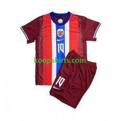 Noorwegen Thuis Tenue Kinder Voetbalshirts Martin Odegaard 8 2024 Korte Mouwen