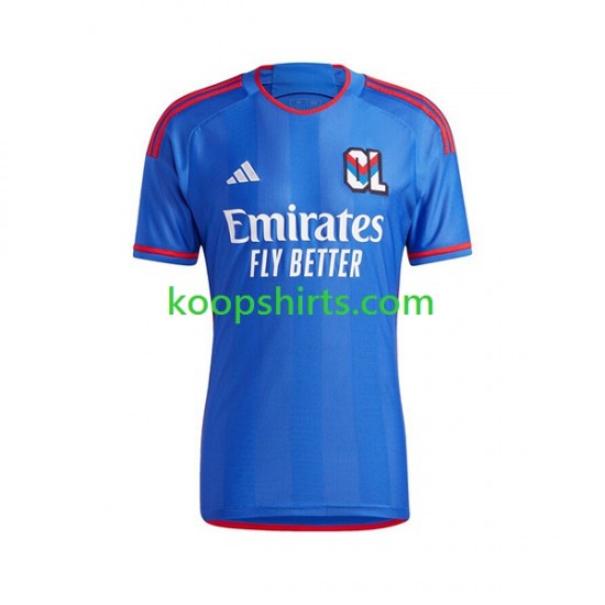 Olympique Lyonnais Uit Tenue Heren Voetbalshirts 2023-2024 Korte Mouwen Olympique Lyonnais Uit Tenue Heren Voetbalshirts 2023-2024 Korte Mouwen