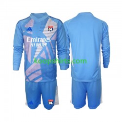 Olympique Lyonnais Doelman Derde Blauw Tenue Kinder Voetbalshirts 2024-2025 Lange Mouwen