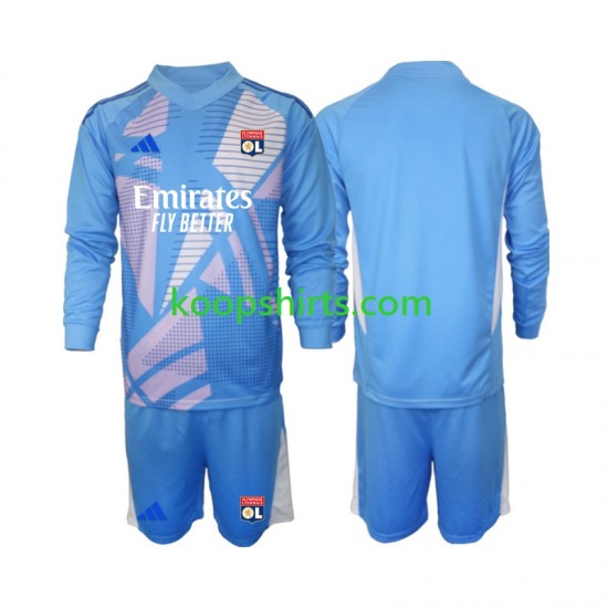 Olympique Lyonnais Doelman Derde Blauw Tenue Kinder Voetbalshirts 2024-2025 Lange Mouwen Olympique Lyonnais Doelman Derde Blauw Tenue Kinder Voetbalshirts 2024-2025 Lange Mouwen